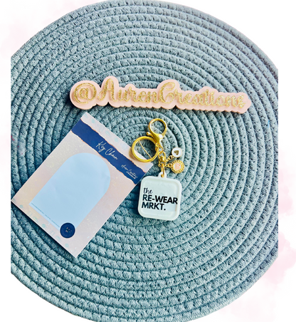 Custom Smart NFC business keychain in gold finish for instant contact sharing