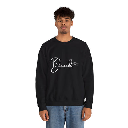 Black Blessed crewneck sweatshirt cotton-polyester blend all seasons