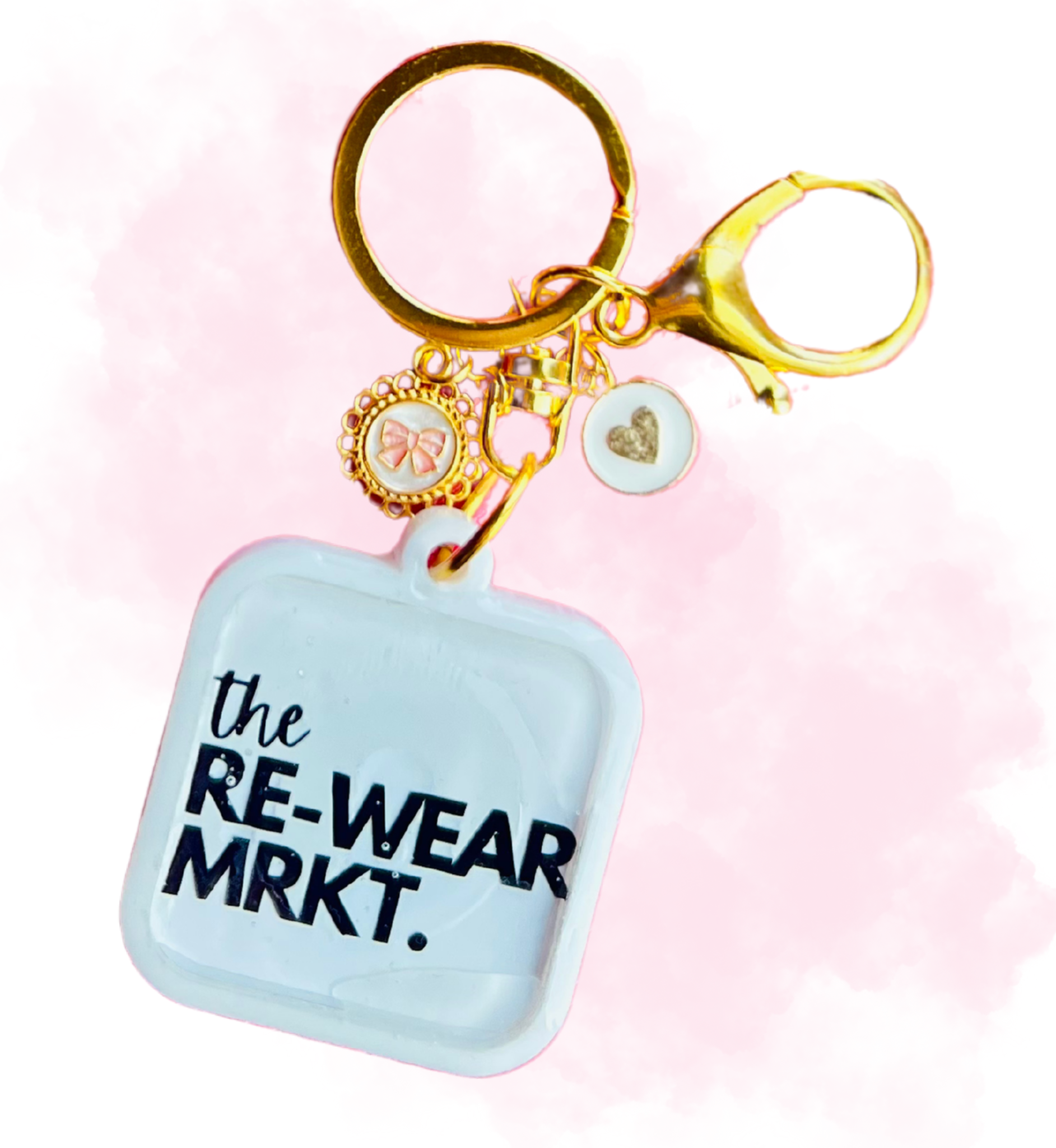 Custom Smart NFC business keychain in gold finish for instant contact sharing