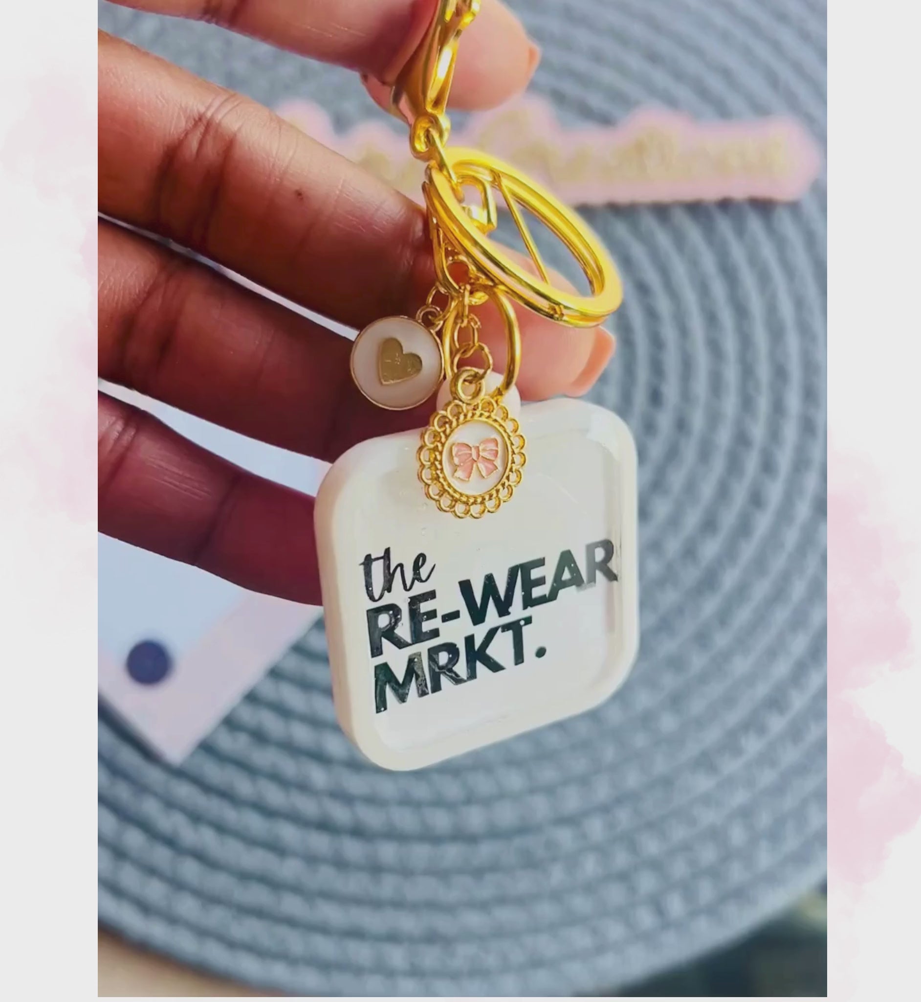Custom Smart NFC business keychain in gold finish for instant contact sharing